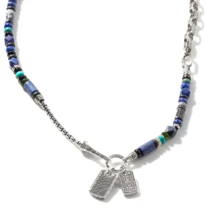 John Hardy Necklaces>Beaded Tag Necklace, Silver