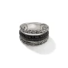Women John Hardy Rings>Carved Multiband Ring, Silver, Pavé
