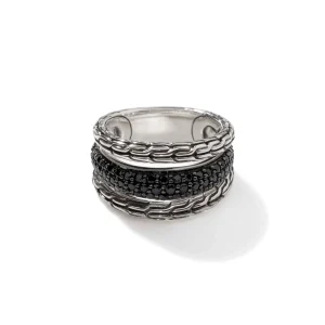 Women John Hardy Rings>Carved Multiband Ring, Silver, Pavé