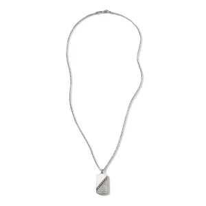 John Hardy Necklaces>Curb Chain Tag Necklace, Sterling Silver
