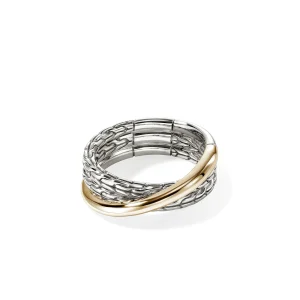 Women John Hardy Rings>JH Essential Crossover Ring, Gold, Sterling Silver