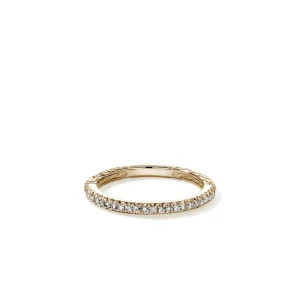 Women John Hardy Rings>JH Essential Pavé Band Ring, Gold, Diamonds, 2MM