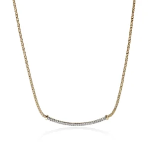 Women John Hardy Necklaces>JH Essential Pavé Necklace, Gold, Diamonds, 1.8MM
