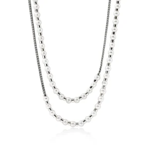 Women John Hardy Necklaces>JH Essential Pearl Wrap Necklace, Sterling Silver, 2.5MM