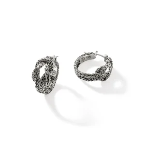 Women John Hardy Earrings>Love Knot Hoop Earrings, Sterling Silver
