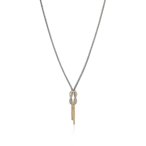 Women John Hardy Necklaces>Love Knot Y Necklace, Gold, Sterling Silver, 1.8MM