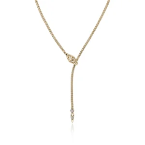 Women John Hardy Necklaces>Naga Lariat, Gold, Diamonds, 2.5MM