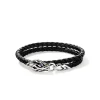 John Hardy Bracelets>Naga Wrap, Leather, Sterling Silver, Blue Sapphire, 5MM