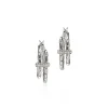 Women John Hardy Earrings>Spear Hoop Earrings, Silver, Diamonds, Small