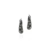 Women John Hardy Earrings>Surf Hoop Earring, Sterling Silver, Black Sand Diamond Pavé, 15.5MM