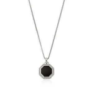 John Hardy Necklaces>Tag Necklace, Silver, Diamonds