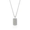 John Hardy Necklaces>Tag Necklace, Sterling Silver, Diamonds, 2MM